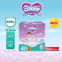 Bobby Tã bỉm quần XXXL22 Siêu khô thoáng Tinh chất gạo non