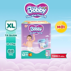 Bobby Tã bỉm quần XL84 Siêu khô thoáng (cộng miếng ngẫu nhiên)