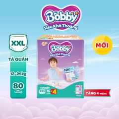 Bobby Tã bỉm quần XXL76 Siêu khô thoáng (cộng miếng ngẫu nhiên)