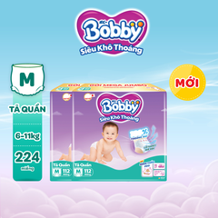 [COMBO 2] Bobby Tã bỉm quần M112/L96/XL84/XXL76 Siêu khô thoáng