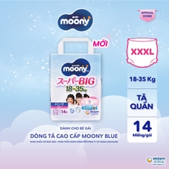 [SIZE XXXL] Moony Tã/bỉm quần bigsize 18-35kg XXXL14 bé gái - Nhập khẩu từ Nhật Bản