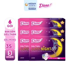 [COMBO 6] Diana Băng vệ sinh Siêu thấm Super Night 35cm 3 miếng/gói