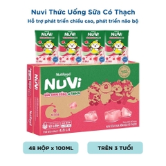 [Thùng 48 hộp] Nuvi Sữa Chua Uống Hương Dâu Có Thạch Hộp 100ml