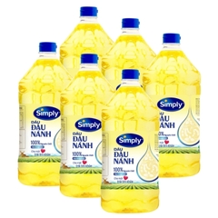 [THÙNG 6 CHAI] Dầu đậu nành Simply 100% nguyên chất 2L