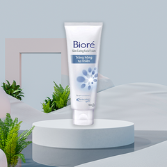 Sữa rửa mặt Bioré Skin Caring Facial Foam trắng hồng tự nhiên 100g