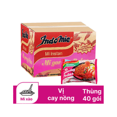 [Thùng 40 gói] Indomie Mì Xào Khô Mi Goreng Pedas Vị Cay Nồng Gói 79g