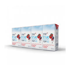 Sữa chua uống tiệt trùng hương dâu tự nhiên TH true YOGURT TOPKID hộp giấy 180ml lốc 4