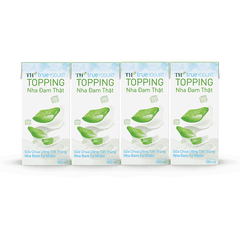 Sữa chua uống tiệt trùng nha đam tự nhiên TH True YOGURT TOPPING hộp giấy 180ml lốc 4