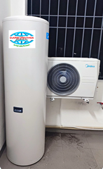 Máy nước nóng bơm nhiệt Heat Pump Midea 200 Lít MT-200R26E20 + MHW-FW3 (2 khối)