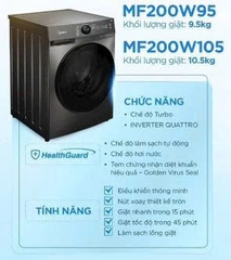 Máy Giặt Midea 9,5Kg MF200W95 cửa trước