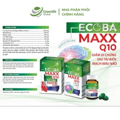Viên uống bổ não GrnLife Ecoba Maxx Q10 Ginkgo 360mg - lưu thông, tuần hoàn máu não