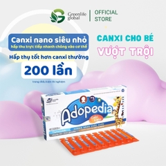 Canxi cho bé GrnLife Adopedia siro vị sữa - Giúp xương chắc khoẻ, tăng chiều cao (hộp 20 ống)
