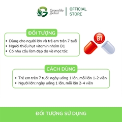 Vitamin B1 Đại Uy (lọ 300 viên nén) ăn ngủ ngon, làm đẹp, đắp mặt, dưỡng trắng ,gội đầu kích mọc tóc