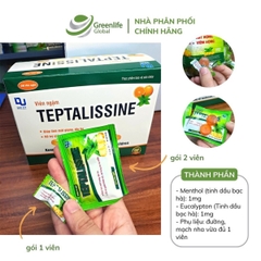 Kẹo ngậm ho Teptalissine DAI UY - Hỗ trợ giảm rát họng, khản tiếng, dịu họng (vị bạc hà hương tràm)