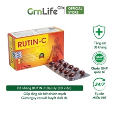 Viên nang mềm DAI UY Rutin C hộp 30 viên - Hỗ trợ tăng sức bền thành mạch,giảm chảy máu chân răng