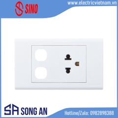 Ổ đơn 3 chấu + 2 hạt công tắc S18