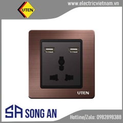 Bộ công tắc đơn 3 chấu và 2 ổ sạc USB
