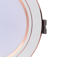 Đèn LED Âm trần Downlight Đổi màu 7W Viền Vàng