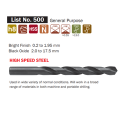 Mũi khoan sắt HSS Nachi List 500 Size 3.0 mm