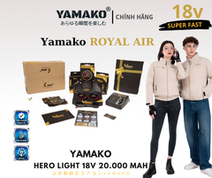BỘ ÁO ĐIỀU HÒA YAMAKO HERO LIGHT 18V- 20.000 MAH - ROYAL AIR