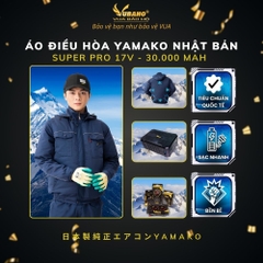 Bộ Áo điều hoà Yamako Nhật Bản Super Pro 17V - 30.000MAH màu XANH THAN