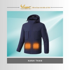Áo sưởi Ấm Super Heating Yamako 9 vùng sưởi nhiệt màu XANH THAN