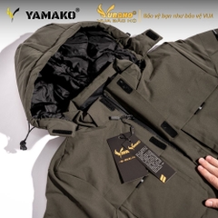 Áo sưởi Ấm Super Heating Yamako 9 vùng sưởi nhiệt giảm đau nhức vai gáy màu RÊU