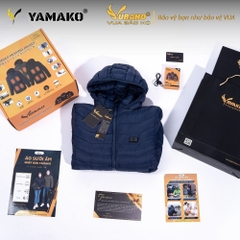 Áo Sưởi ấm YAMAKO Nhật Bản 7 vùng sưởi ấm Siêu Nhẹ Super Gentle màu Xanh than