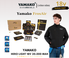 BỘ ÁO ĐIỀU HÒA YAMAKO HERO LIGHT 18V - 20.000 MAH - FROS AIR