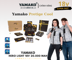 BỘ ÁO ĐIỀU HÒA NGẮN TAY YAMAKO HERO LIGHT 18V - 20.000 MAH - PRETIGE COOL