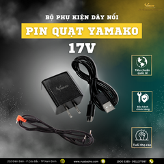 Bộ dây sạc pin, quạt - Phụ kiện Áo điều hoà Yamako Nhật Bản Super Pro 17V - 30.000MAH
