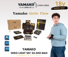 BỘ ÁO ĐIỀU HÒA YAMAKO HERO LIGHT 18V - 20.000 MAH - AIRTIC FLOW