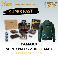 Bộ Áo điều hoà Yamako Nhật Bản Super Pro 17V - 30.000MAH màu XANH RÊU