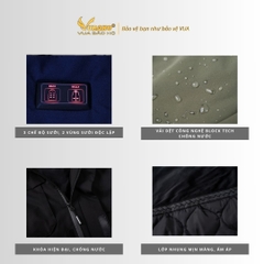 Áo sưởi Ấm Super Heating Yamako 9 vùng sưởi nhiệt giảm đau nhức vai gáy màu RÊU