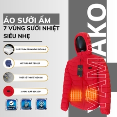 Áo Sưởi ấm YAMAKO 7 vùng sưởi ấm Siêu Nhẹ Super Gentle màu Đỏ