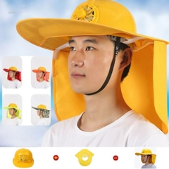 Mũ Điều Hoà, Mũ Bảo Hộ Gắn Quạt Chạy Bằng Năng Lượng Mặt Trời, Kèm Vành Mũ