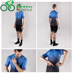 Áo đạp xe nam FORCE GEM tay ngắn, màu xanh