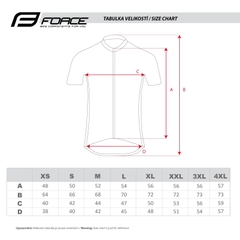 Áo đạp xe unisex FORCE ASCENT tay ngắn, xanh-đỏ