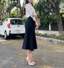 VELLE DESIGN Chân váy ôm đuôi cá công sở Lanna chất cotton Hàn dày mịn không nhăn co giãn thoải mái