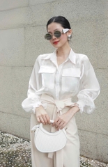 VELLE DESIGN áo sơ mi Maly chất liệu lụa tơ organza