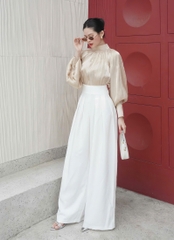 VELLE DESIGN áo Mari chất lụa tơ organza tiểu thư thanh lịch