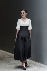 VELLE DESIGN Chân váy Ala chất cotton lụa hàn dày dặn, nặng tay, không nhăn