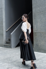 VELLE DESIGN Chân váy Ala chất cotton lụa hàn dày dặn, nặng tay, không nhăn