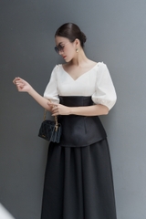 VELLE DESIGN Chân váy Ala chất cotton lụa hàn dày dặn, nặng tay, không nhăn
