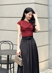 VELLE DESIGN chân váy lụa dáng chữ a , Alia chất lụa hàn dày dặn sang trọng
