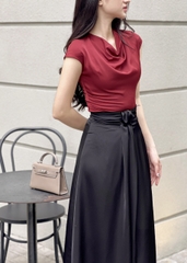 VELLE DESIGN chân váy lụa dáng chữ a , Alia chất lụa hàn dày dặn sang trọng