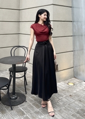 VELLE DESIGN chân váy lụa dáng chữ a , Alia chất lụa hàn dày dặn sang trọng
