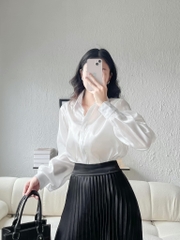VELLE DESIGN áo sơ mi lụa tơ Celline chất lụa tơ organza cao cấp không nhăn
