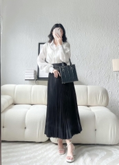 VELLE DESIGN áo sơ mi lụa tơ Celline chất lụa tơ organza cao cấp không nhăn