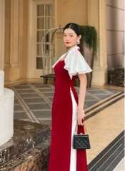 VELLE DESIGN- Áo dài CiCi chất lụa Tafta và chất Nhung dày dặn kèm quần lụa